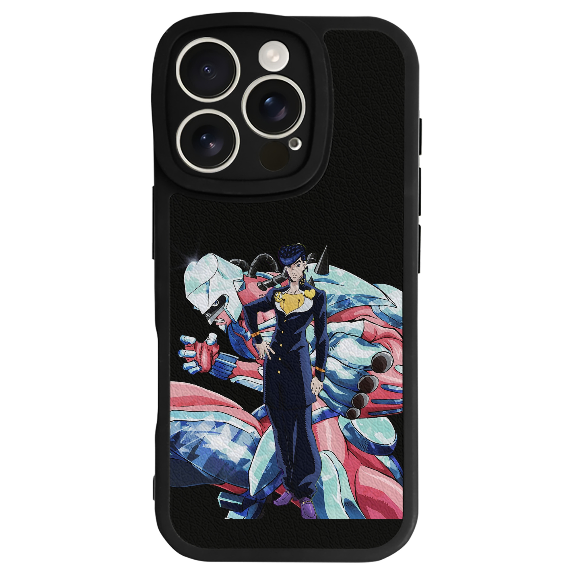 （画像用） ジョジョの奇妙な冒険 ひがしかた じょうすけ JoJo's Bizarre Adventure Higashikata Josuke 【iPhone 16シリーズ対応】シリコンスマホケース（レザー調） 材質：シリコン